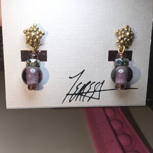Teresa Goodall Drop Crystal Earrings Star Purple Flower Vases